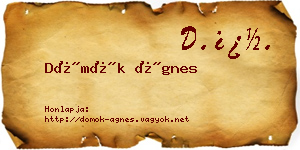 Dömök Ágnes névjegykártya